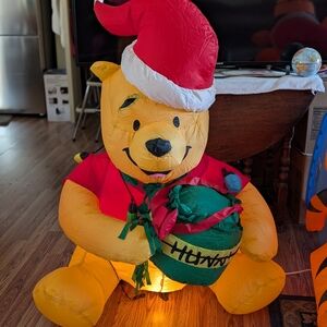 Disney Winnie the Pooh Christmas Inflatable - Red, Orange, Green